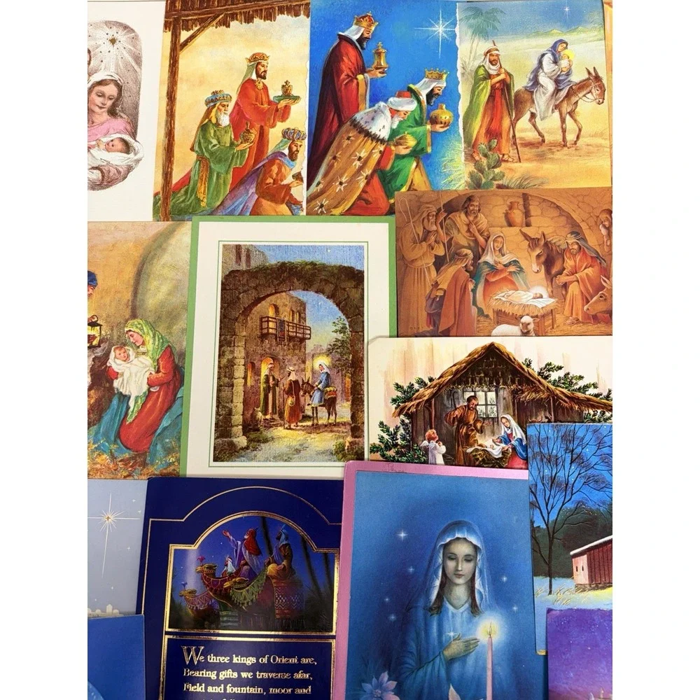 Vintage Christmas Cards Fronts ONLY for Scrapbooking Crafts Decoupage Lot of 50+